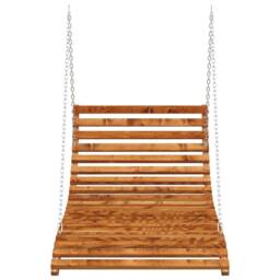 Berkfield Home Swing Bed Solid Bent Wood with Teak Finish 115x147x46 cm in Brown - Size: 115 x 147 x 46 cm - thumbnail 3