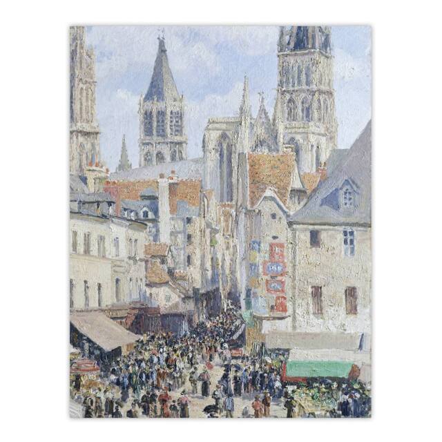 "Artery8 Grocery Street Rouen Cityscape Pissarro Wall Art Poster Print - Size: W24"" x H32""" - image 1