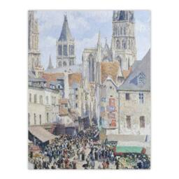 "Artery8 Grocery Street Rouen Cityscape Pissarro Wall Art Poster Print - Size: W24"" x H32""" - thumbnail 1