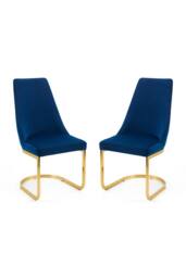 Julian Bowen Vittoria High Back Upholstered Dining Chair (Set of 2) in Blue - thumbnail 6