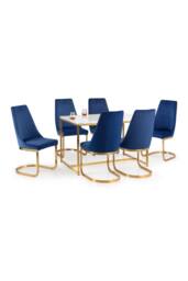 Julian Bowen Vittoria High Back Upholstered Dining Chair (Set of 2) in Blue - thumbnail 9