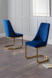 Julian Bowen Vittoria High Back Upholstered Dining Chair (Set of 2) in Blue - thumbnail 2