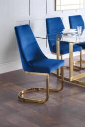 Julian Bowen Vittoria High Back Upholstered Dining Chair (Set of 2) in Blue