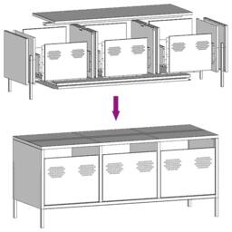 Berkfield Home TV Cabinet White 101.5x39x43.5 cm Cold-rolled Steel - thumbnail 9