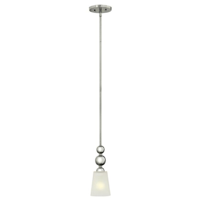 Loops 1 Bulb Ceiling Pendant Light Fitting Highly Polished Nickel LED E27 60W in Metallics