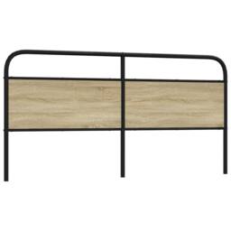 Berkfield Home Headboard Sonoma Oak 180 cm Steel & Engineered Wood in Light Brown - thumbnail 2