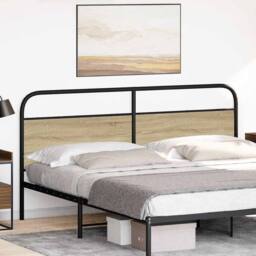 Berkfield Home Headboard Sonoma Oak 180 cm Steel & Engineered Wood in Light Brown - thumbnail 3