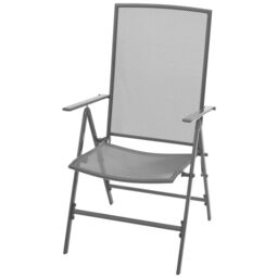 Berkfield Home Reclining Garden Chair Set 3 pcs Anthracite Powder-coated Steel in Black - thumbnail 4