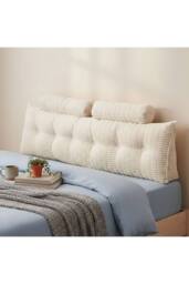 Living and Home Triangle Wedge Headboard Pillow Backrest Support Cushion in Light Grey