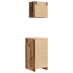Berkfield Home Garage Cabinets 2 pcs Old Wood Engineered Wood in Brown - thumbnail 8