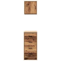 Berkfield Home Garage Cabinets 2 pcs Old Wood Engineered Wood in Brown - thumbnail 5