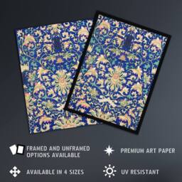 "Artery8 Owen Jones Ornamental Chinese Floral Pattern Wall Art Print in Blue - Size: W12"" x H16""" - thumbnail 2