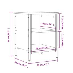 Berkfield Home Shoe Cabinet Brown Oak 38x35x50 cm Engineered Wood - Size: 38 x 35 x 50 cm - thumbnail 9