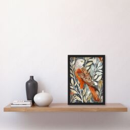 "Artery8 Red Kite on Tree Branch Watercolour Portrait Framed Art Print - Size: W12"" x H16""" - thumbnail 4