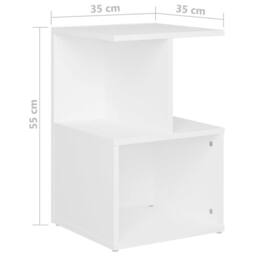 Berkfield Home Bedside Cabinet White 35x35x55 cm Engineered Wood - Size: 35 x 35 x 55 cm - thumbnail 6