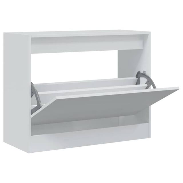 Berkfield Home Shoe Cabinet White 80x34x63 cm Engineered Wood - Size: 80 x 34 x 63 cm - image 1