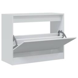 Berkfield Home Shoe Cabinet White 80x34x63 cm Engineered Wood - Size: 80 x 34 x 63 cm - thumbnail 1