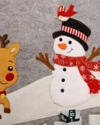 Dibor Luxury Countdown Snowman Reindeer Christmas Advent Calendar for Kids in White - thumbnail 3