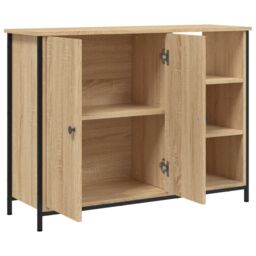 Berkfield Home Sideboard Sonoma Oak 100x33x75 cm Engineered Wood in Brown - Size: 100 x 33 x 75 cm - thumbnail 5