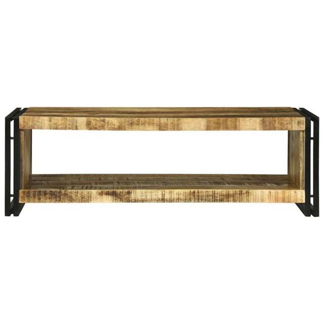 Berkfield Home Beautiful Coffee Table 120x50x38 cm Solid Rough Wood Mango in Brown - Size: 120 x 50 x 38 cm - image 1