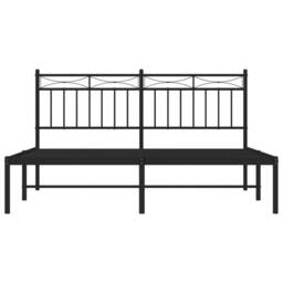 Berkfield Home Metal Bed Frame with Headboard Black 160x200 cm - thumbnail 5