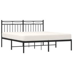 Berkfield Home Metal Bed Frame with Headboard Black 160x200 cm - thumbnail 3
