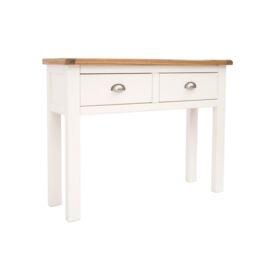 Cabinet Bits Lovere Off-White 2 Drawer Console Table Satin Chrome Cup - thumbnail 2