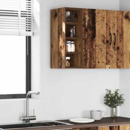 Berkfield Home Hanging Cabinet Old Wood 20x29.5x60 cm Engineered Wood in Brown - thumbnail 1