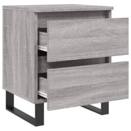 Berkfield Home Bedside Cabinet Grey Sonoma 40x35x50 cm Engineered Wood - Size: 40 x 35 x 50 cm - thumbnail 6