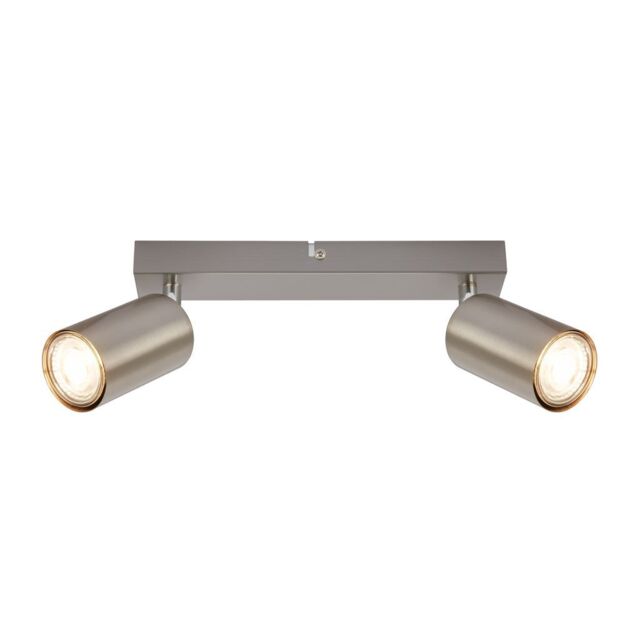 BRILONER 2 Light Nickel Matt Metal LED Spotlight in Metallics - image 1