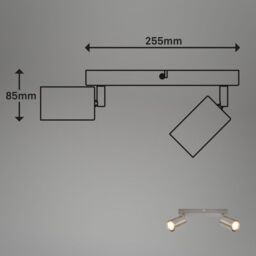 BRILONER 2 Light Nickel Matt Metal LED Spotlight in Metallics - thumbnail 8