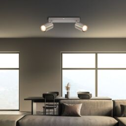 BRILONER 2 Light Nickel Matt Metal LED Spotlight in Metallics - thumbnail 6