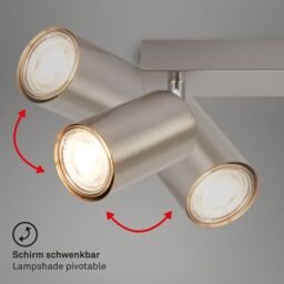 BRILONER 2 Light Nickel Matt Metal LED Spotlight in Metallics - thumbnail 4