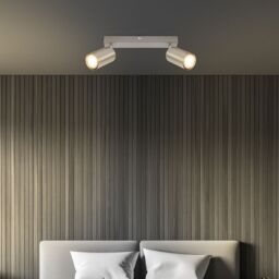 BRILONER 2 Light Nickel Matt Metal LED Spotlight in Metallics - thumbnail 7
