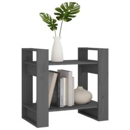 Berkfield Home Beautiful Book Cabinet/Room Divider Grey 60x35x57 cm Solid Wood Pine - Size: 60 x 35 x 57 cm - thumbnail 5