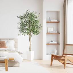 Dprodo Faux Olive Tree with Planter Natural Olive Branches in Green - Size: 1 Pack - thumbnail 6