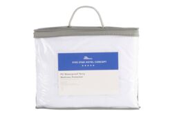 The Linen Consultancy 'TLC 5 Star Hotel Concept' Terry Twin Pack Waterproof PU Mattress Protector in White - Size: Super King - thumbnail 4