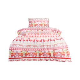 Smart Living Luxury Super Soft Reversible Fashion Flamingo Duvet Set & Pillowcases in Pink - Size: Single - thumbnail 3