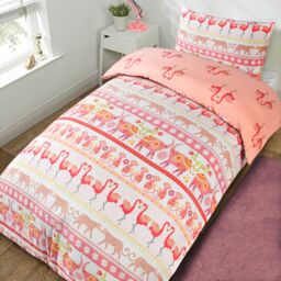 Smart Living Luxury Super Soft Reversible Fashion Flamingo Duvet Set & Pillowcases in Pink - Size: Single - thumbnail 9