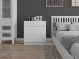 Flair Toivo Chest Of 4 Drawers in White - thumbnail 1