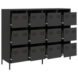 Berkfield Home Sideboard Black 135x39x103.5 cm Cold-rolled Steel - thumbnail 4