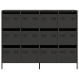Berkfield Home Sideboard Black 135x39x103.5 cm Cold-rolled Steel - thumbnail 5