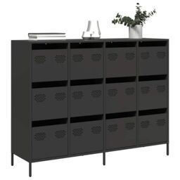 Berkfield Home Sideboard Black 135x39x103.5 cm Cold-rolled Steel - thumbnail 1
