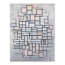 Artery8 Piet Mondrian Framed Wall Art Composition No IV Abstract Painting in Grey - Size: A4 - thumbnail 3