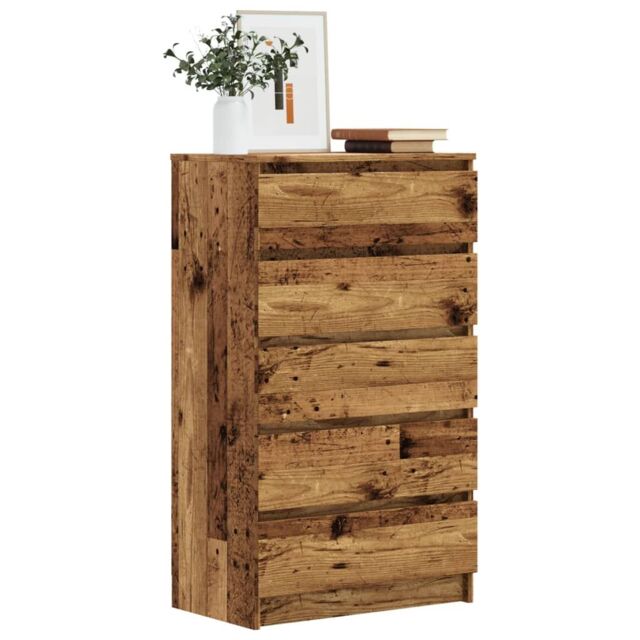 Berkfield Home Drawer Cabinet Old Wood 60x36x103 cm Engineered Wood in Brown - Size: 60 x 36 x 103 cm - image 1