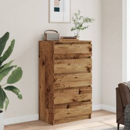 Berkfield Home Drawer Cabinet Old Wood 60x36x103 cm Engineered Wood in Brown - Size: 60 x 36 x 103 cm - thumbnail 3