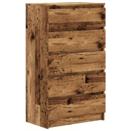 Berkfield Home Drawer Cabinet Old Wood 60x36x103 cm Engineered Wood in Brown - Size: 60 x 36 x 103 cm - thumbnail 2