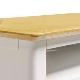 FurnitureboxUK Belle Solid Oak Wood & Cream Corner TV Stand - thumbnail 5