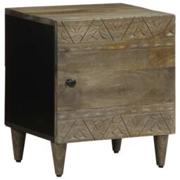 Berkfield Home Bedside Cabinets 2 pcs Light Grey 40x33x46 cm Solid Wood Mango - Size: 40 x 33 x 46 cm - thumbnail 2