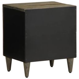 Berkfield Home Bedside Cabinets 2 pcs Light Grey 40x33x46 cm Solid Wood Mango - Size: 40 x 33 x 46 cm - thumbnail 6
